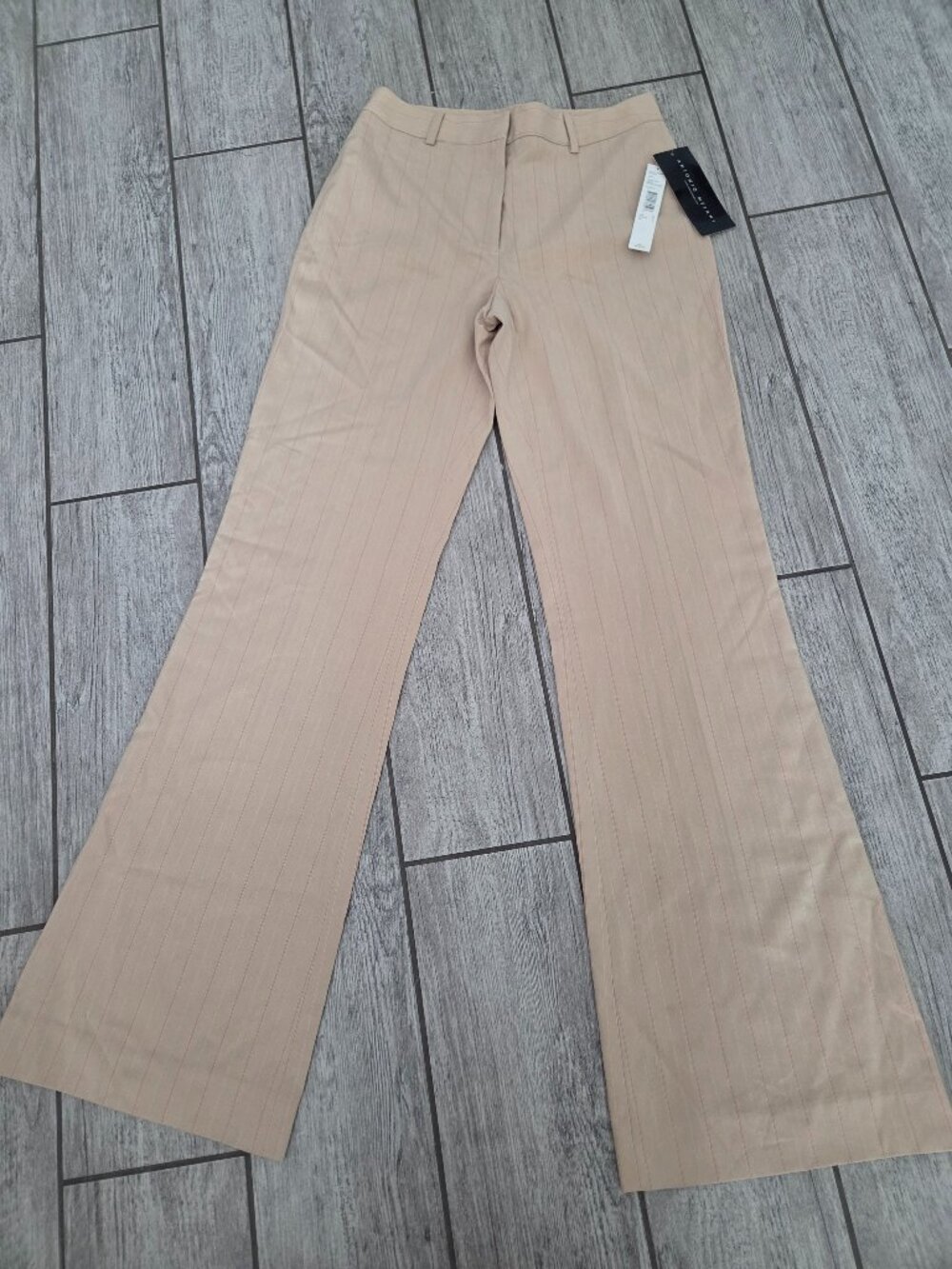Antonio Melani Women's Khaki Pinstripe Fit Flare Antonio Fit Pants Size 2 NWT